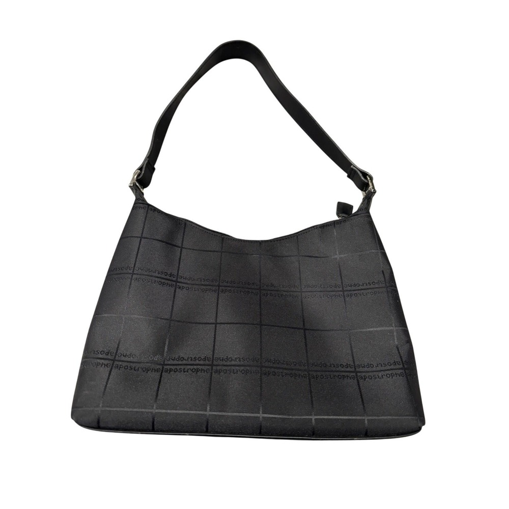 Small Apostrophe Black Purse With Apostrophe Label All Over It Shoulder Bag